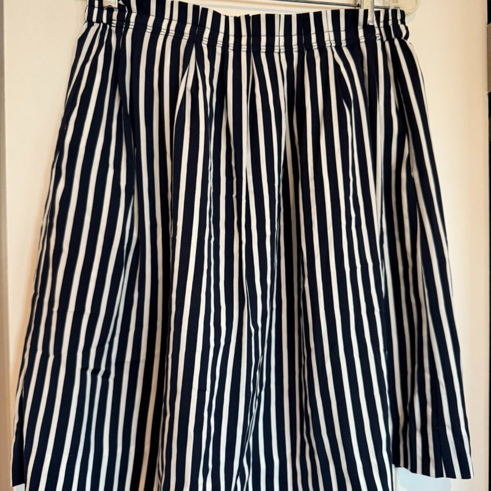 Jcrew Factory Navy Striped Midi Skirt - Size 10 - Great Condition!